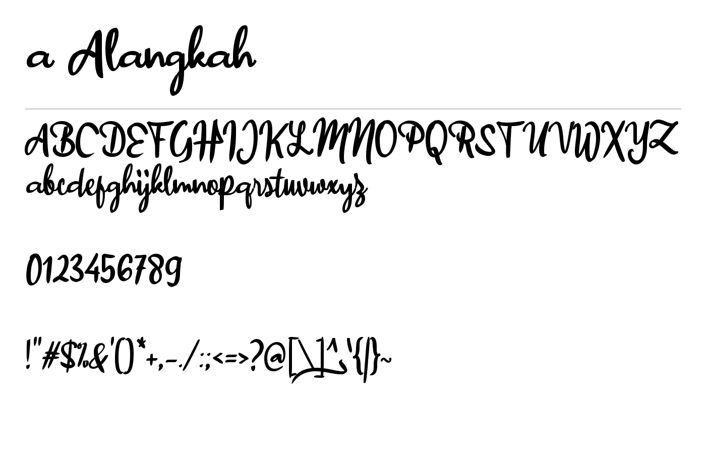 a Alangkah Font preview
