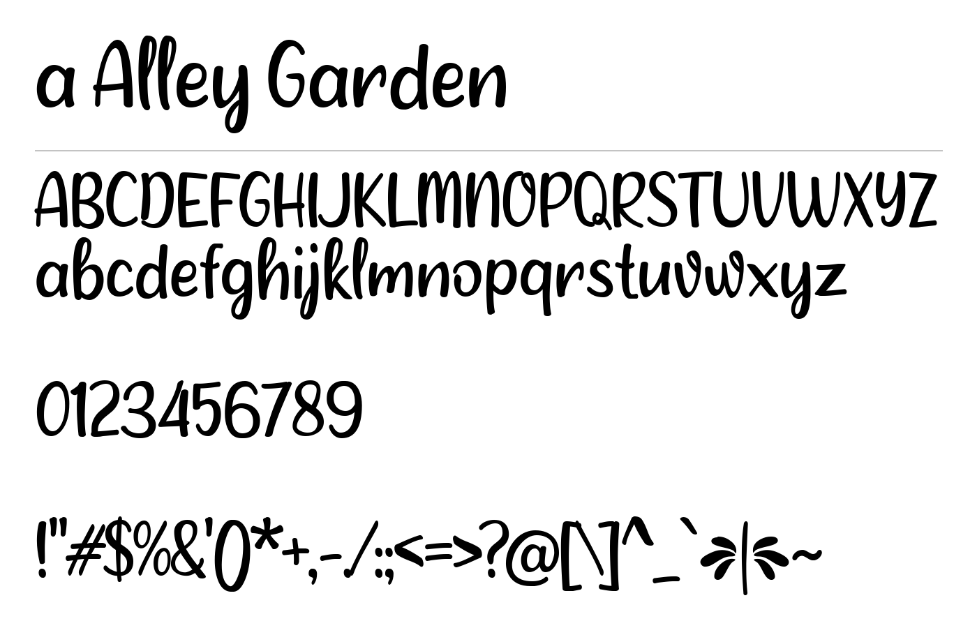 a Alley Garden Font preview