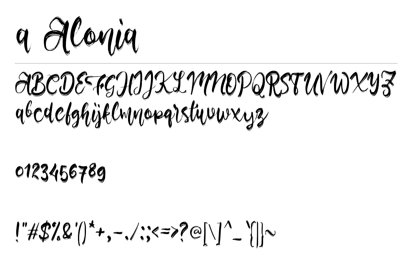 a Alonia Font preview