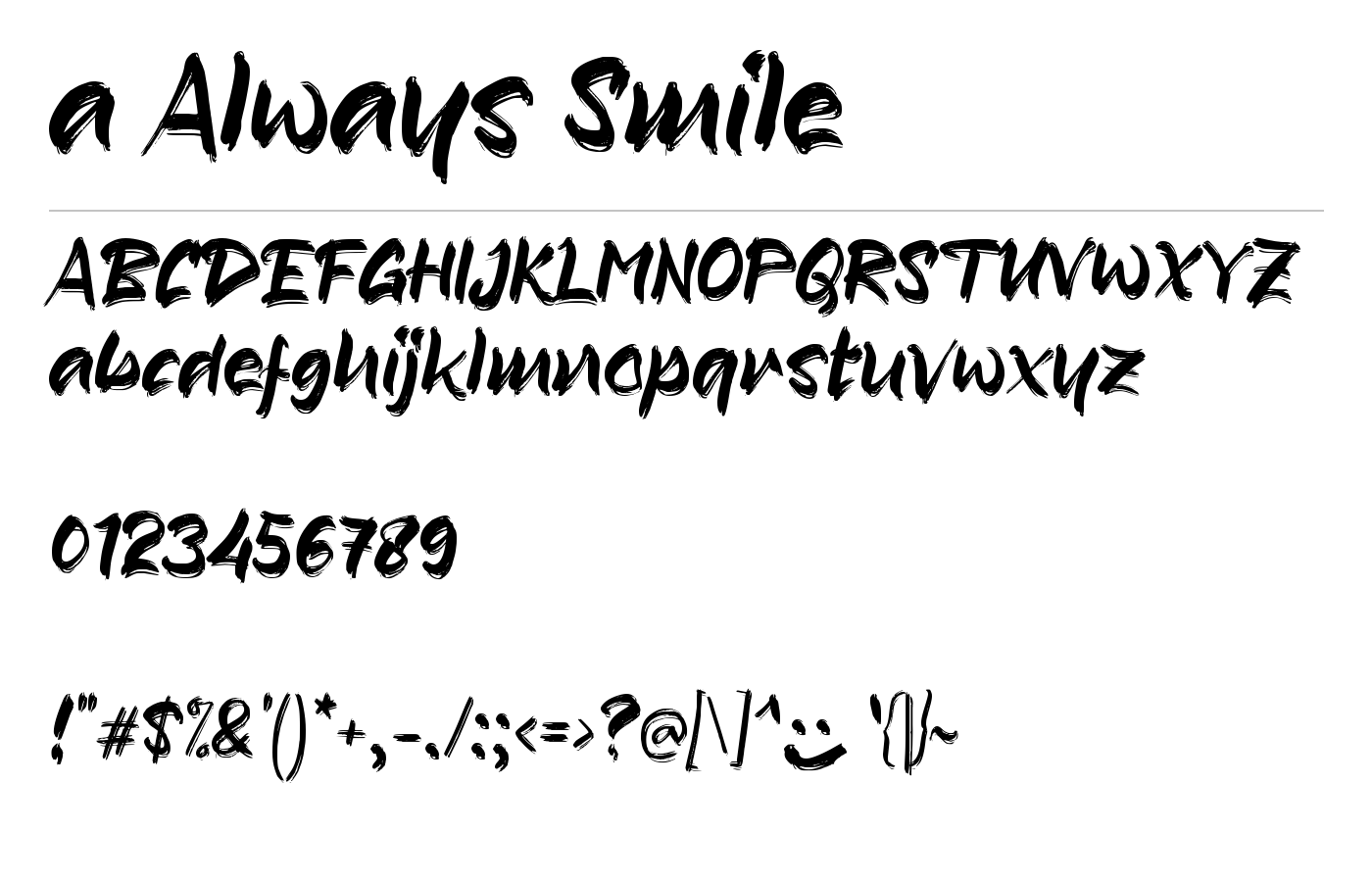 a Always Smile Font preview