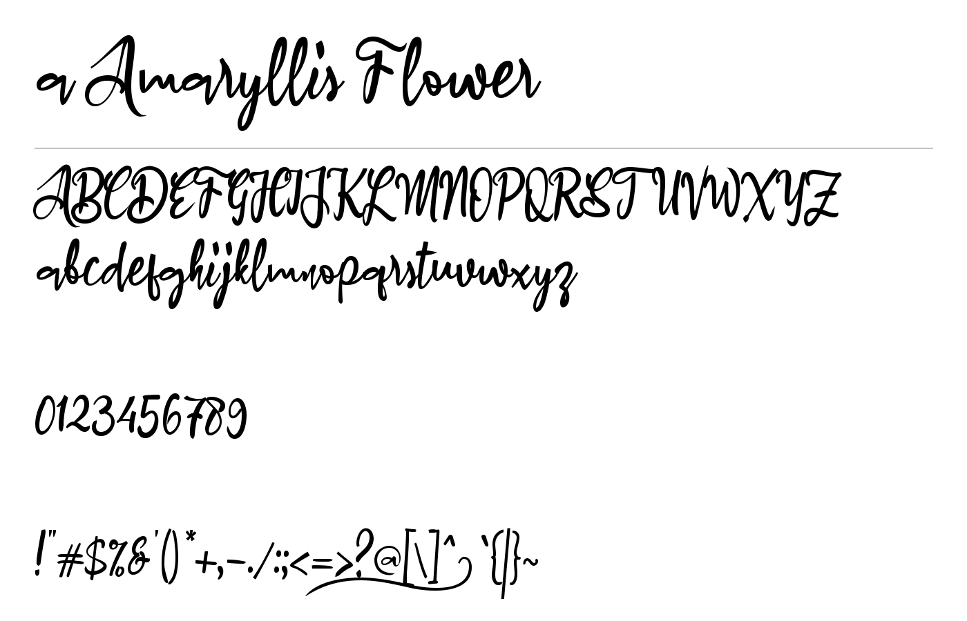 a Amaryllis Flower Font preview