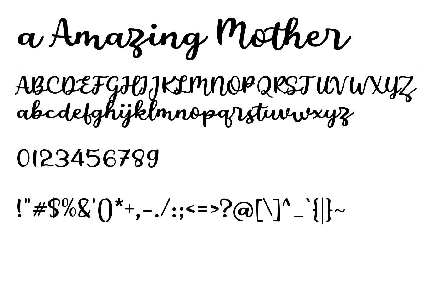 a Amazing Mother Font preview