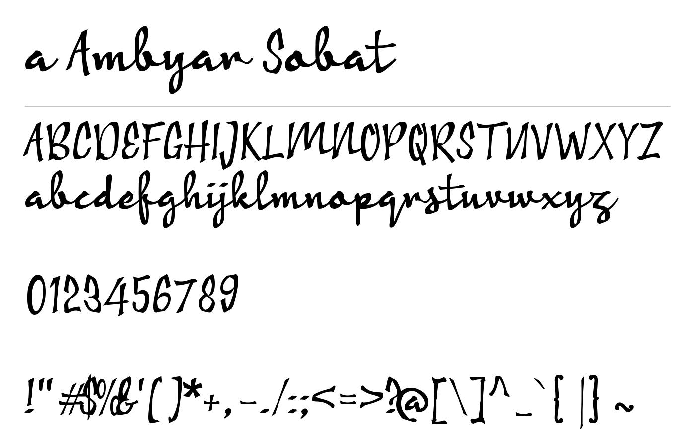 a Ambyar Sobat Font preview