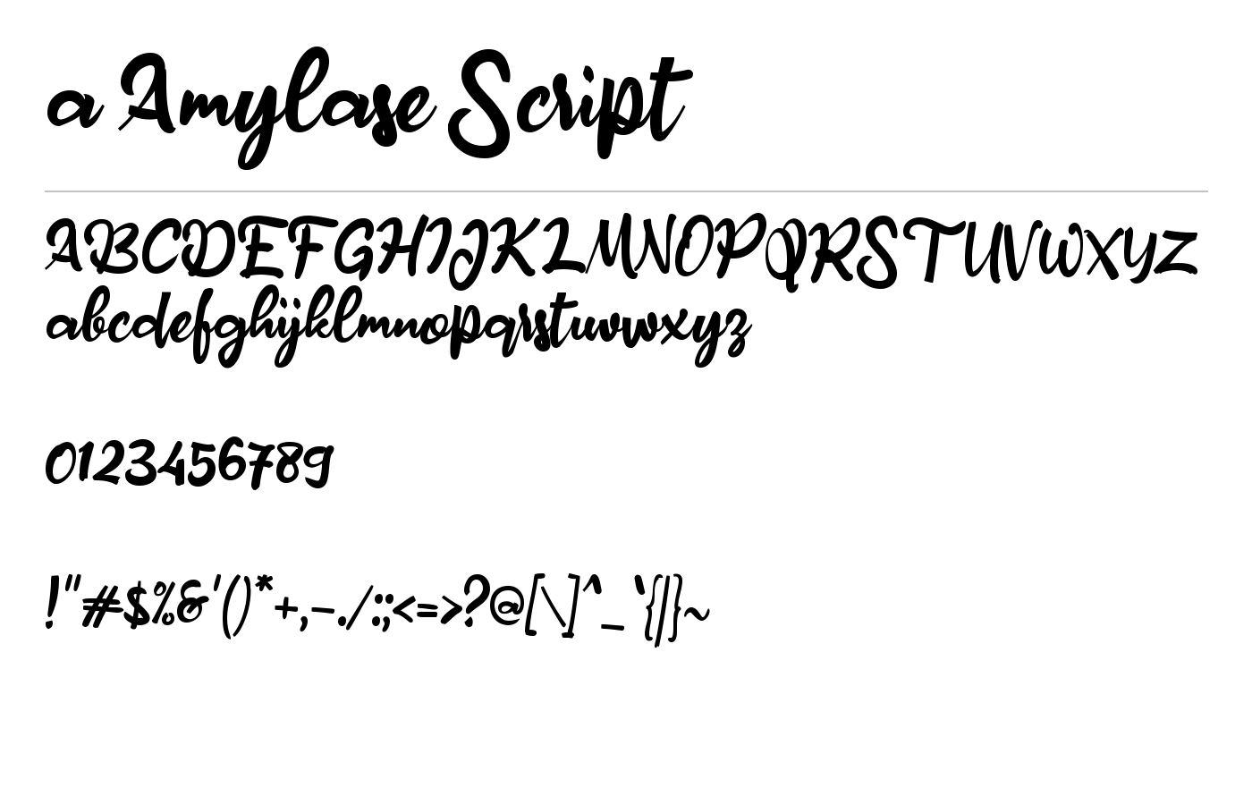 a Amylase Script Font preview