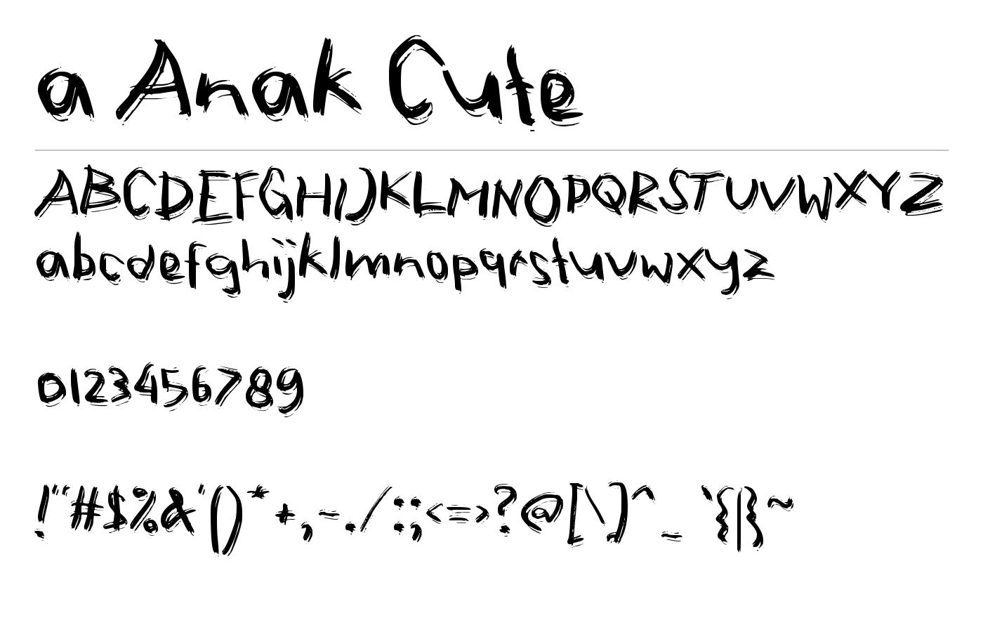 a Anak Cute Font preview