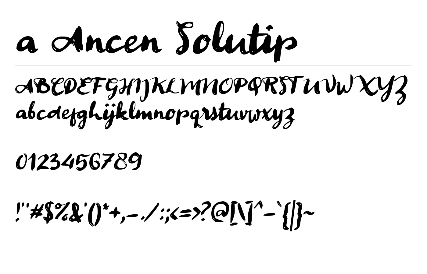 a Ancen Solutip Font preview