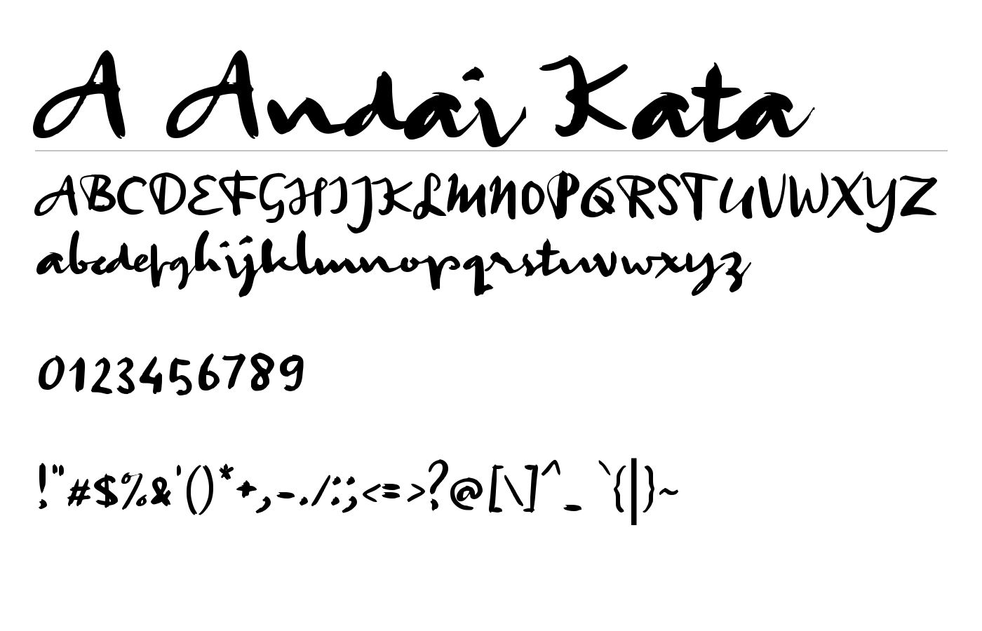 A Andai Kata Font preview
