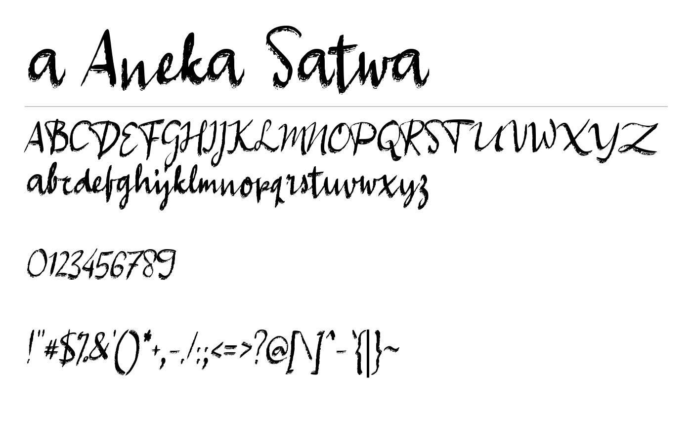 a Aneka Satwa Font preview