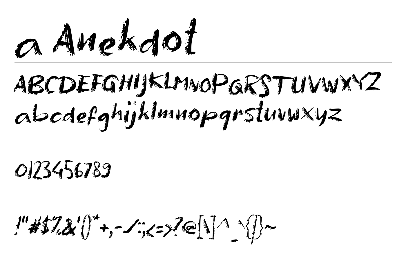 a Anekdot Font preview