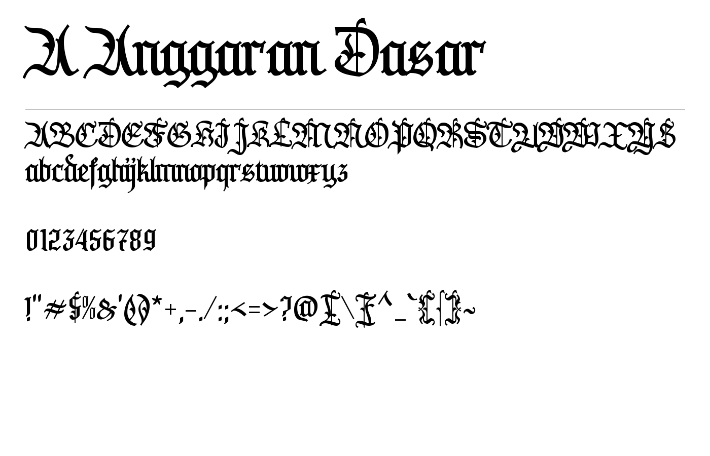 A Anggaran Dasar Font preview