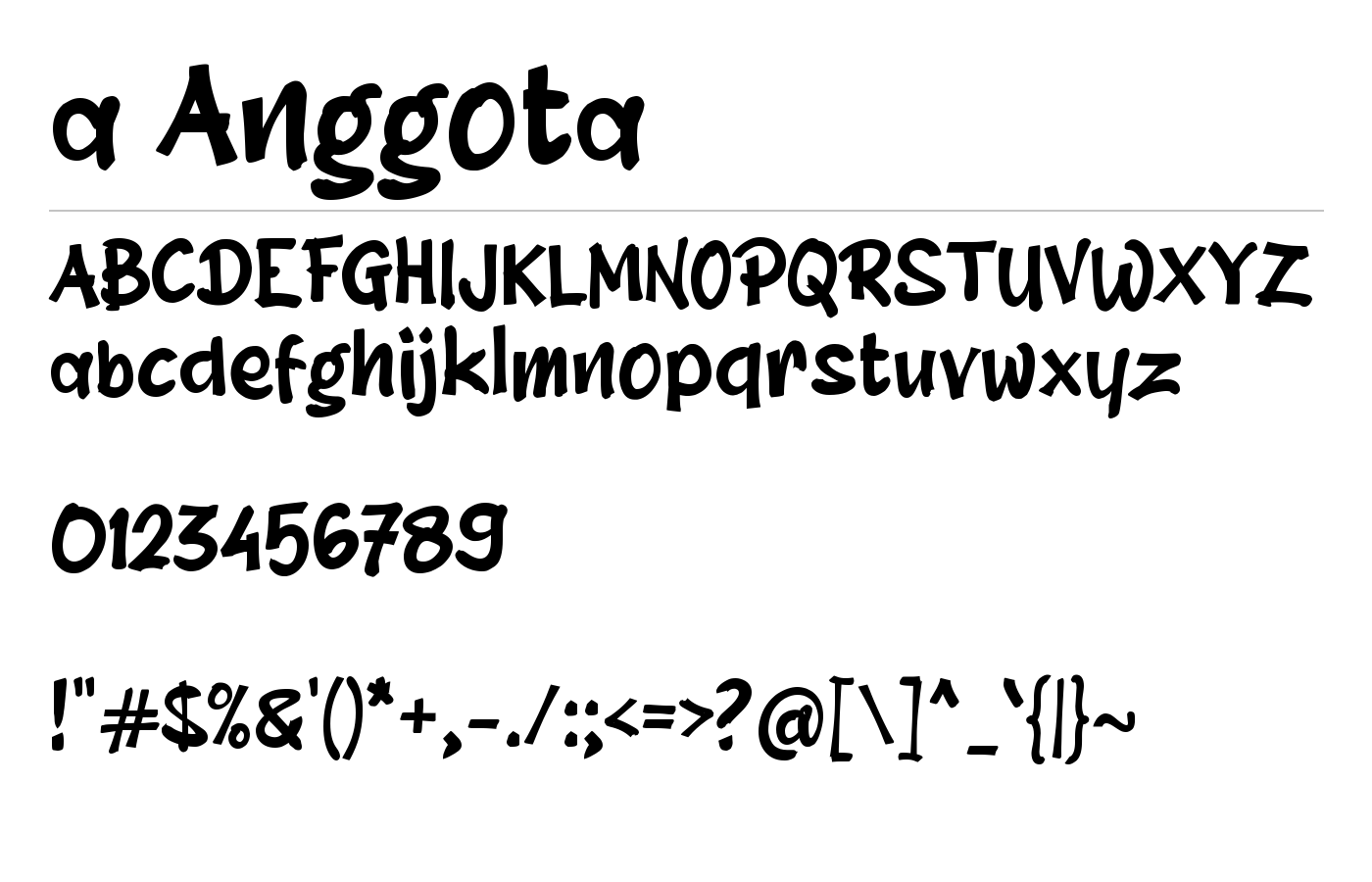 a Anggota Font preview