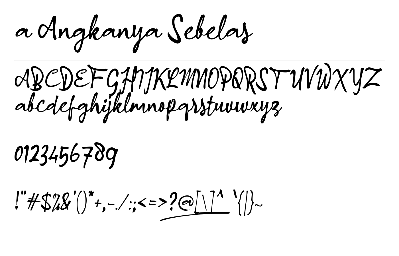 a Angkanya Sebelas Font preview