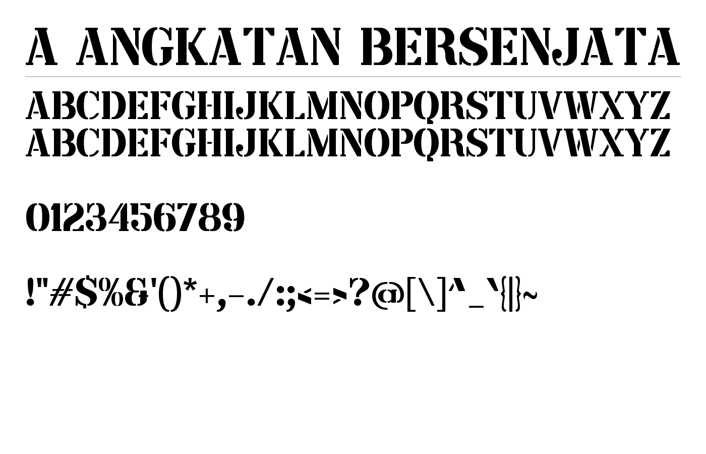 a Angkatan Bersenjata Font preview