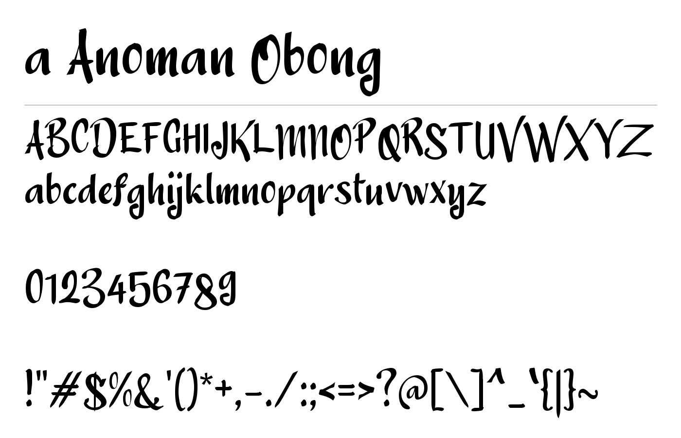 a Anoman Obong Font preview