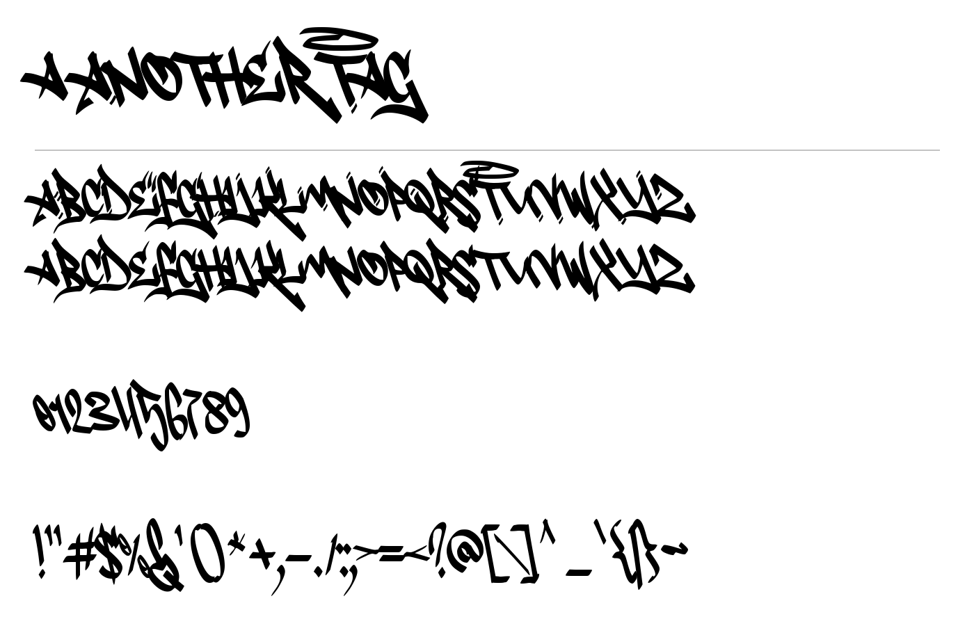 a Another Tag Font preview