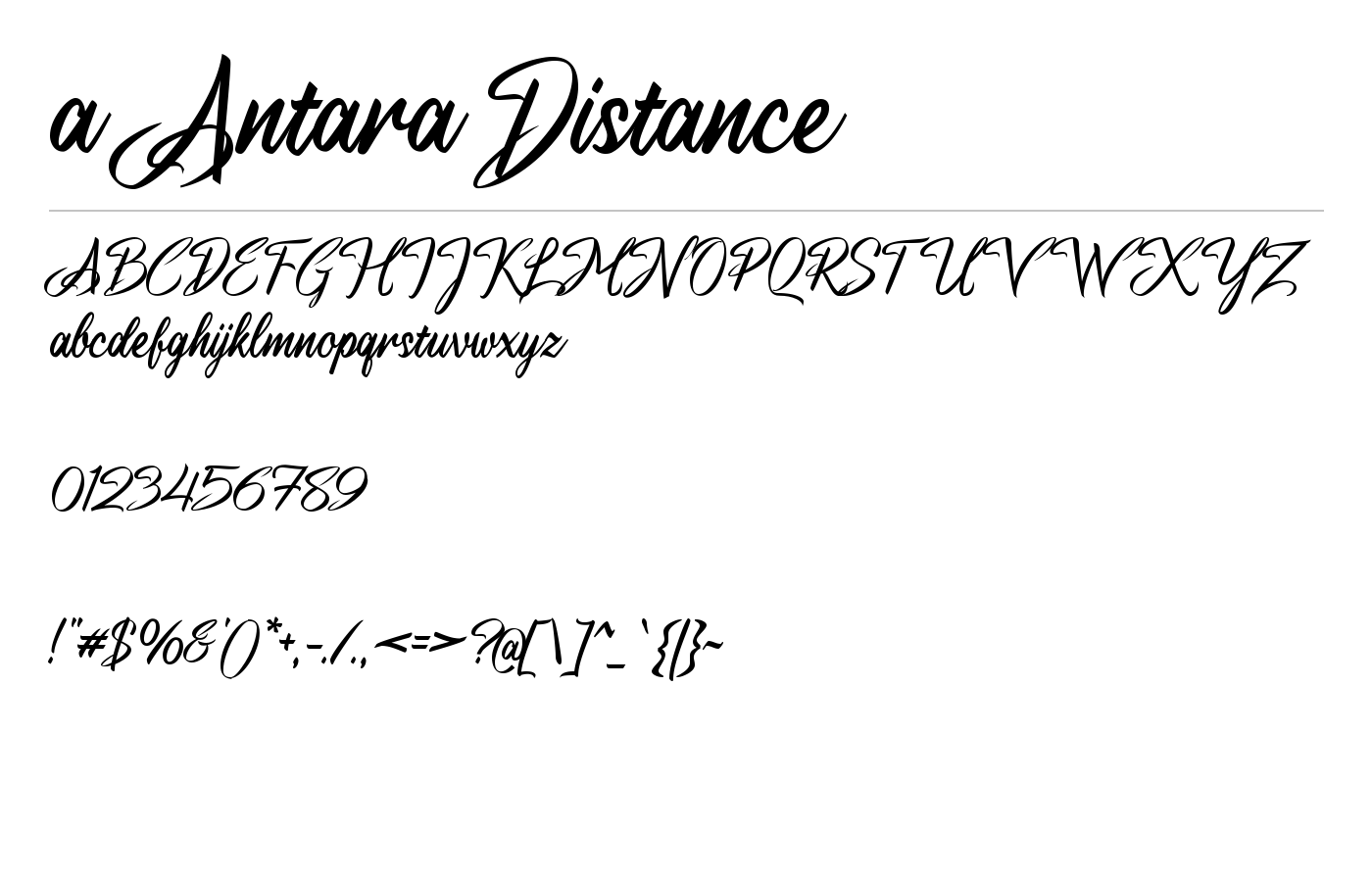 a Antara Distance Font preview