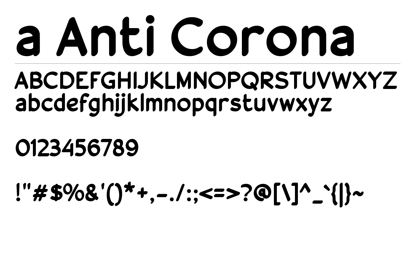 a Anti Corona Font preview