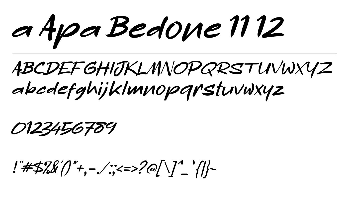 a Apa Bedone 11 12 Font preview