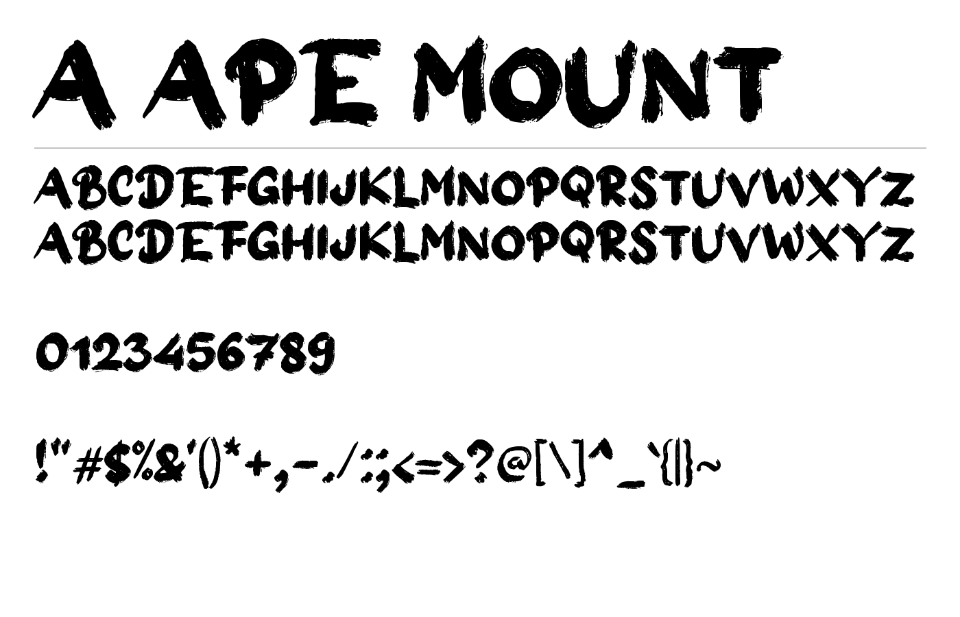 a Ape Mount Font preview