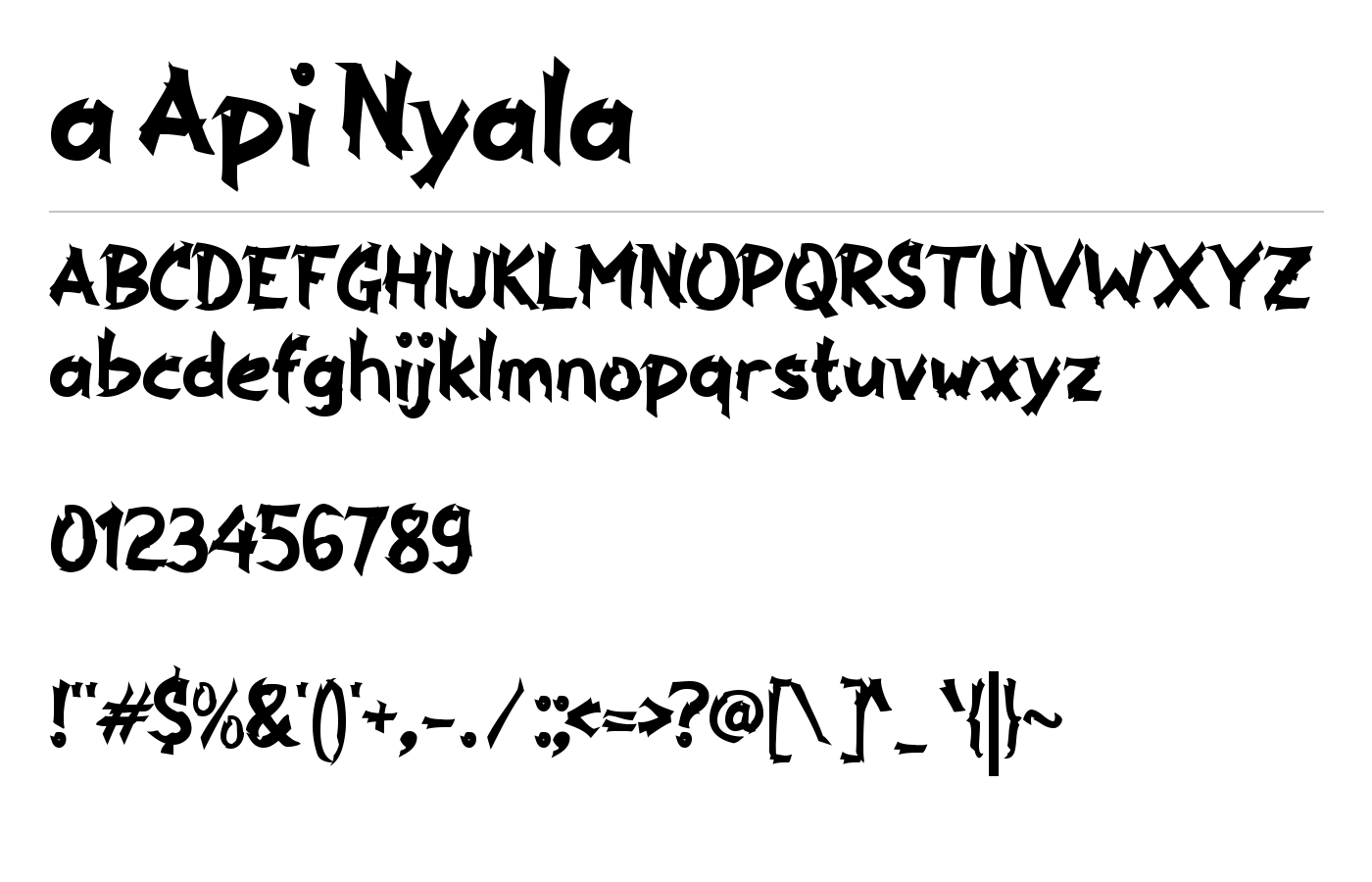 a Api Nyala Font preview