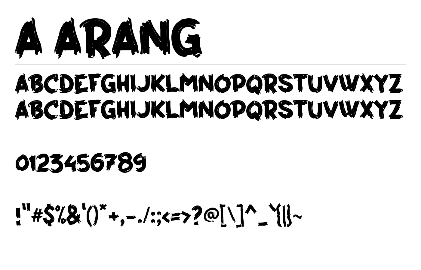 a Arang Font preview