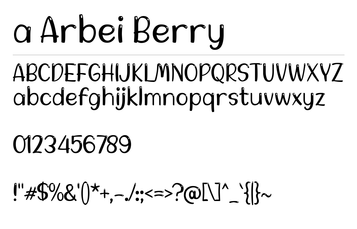 a Arbei Berry Font preview