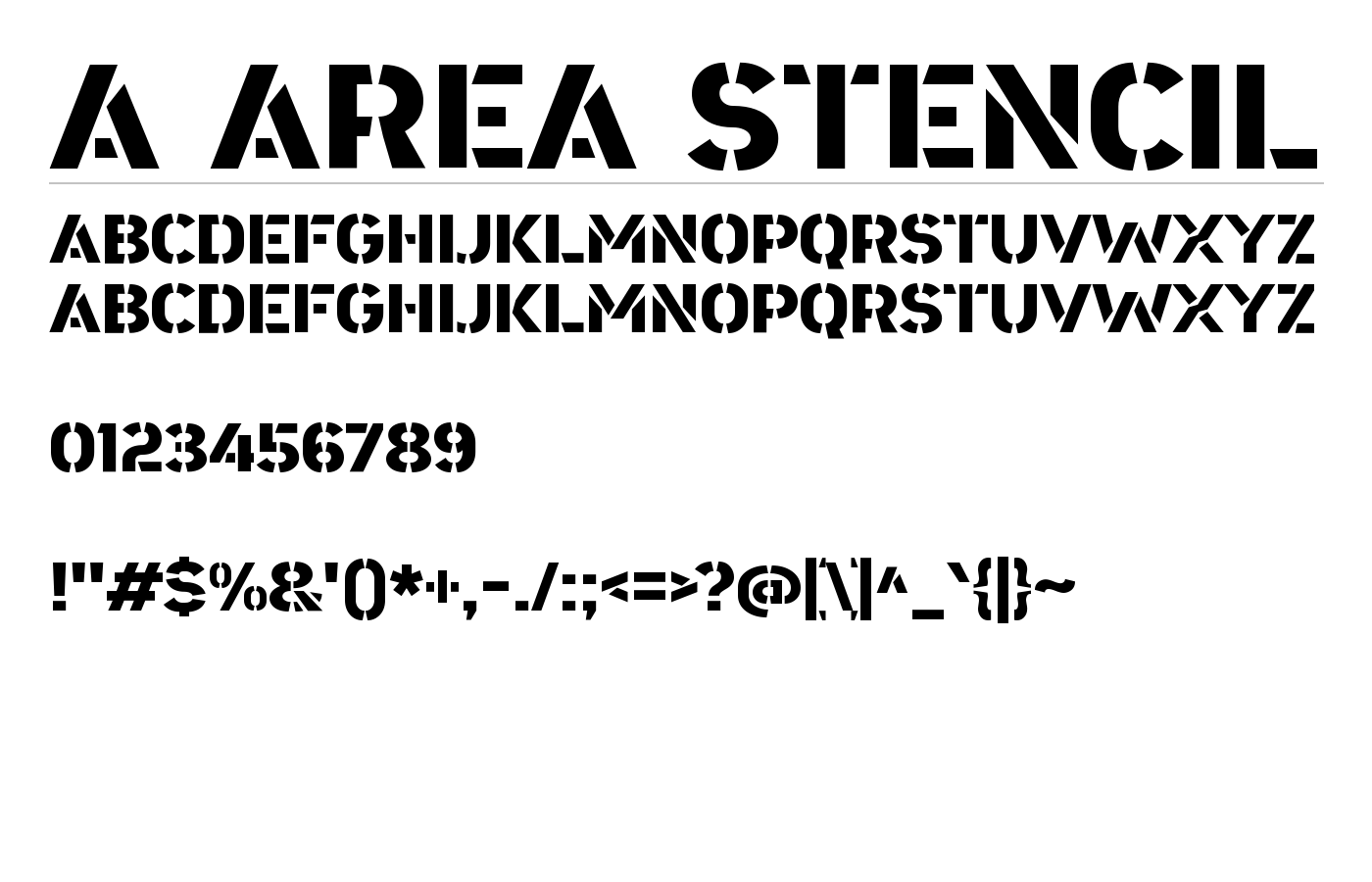 a Area Stencil Font preview