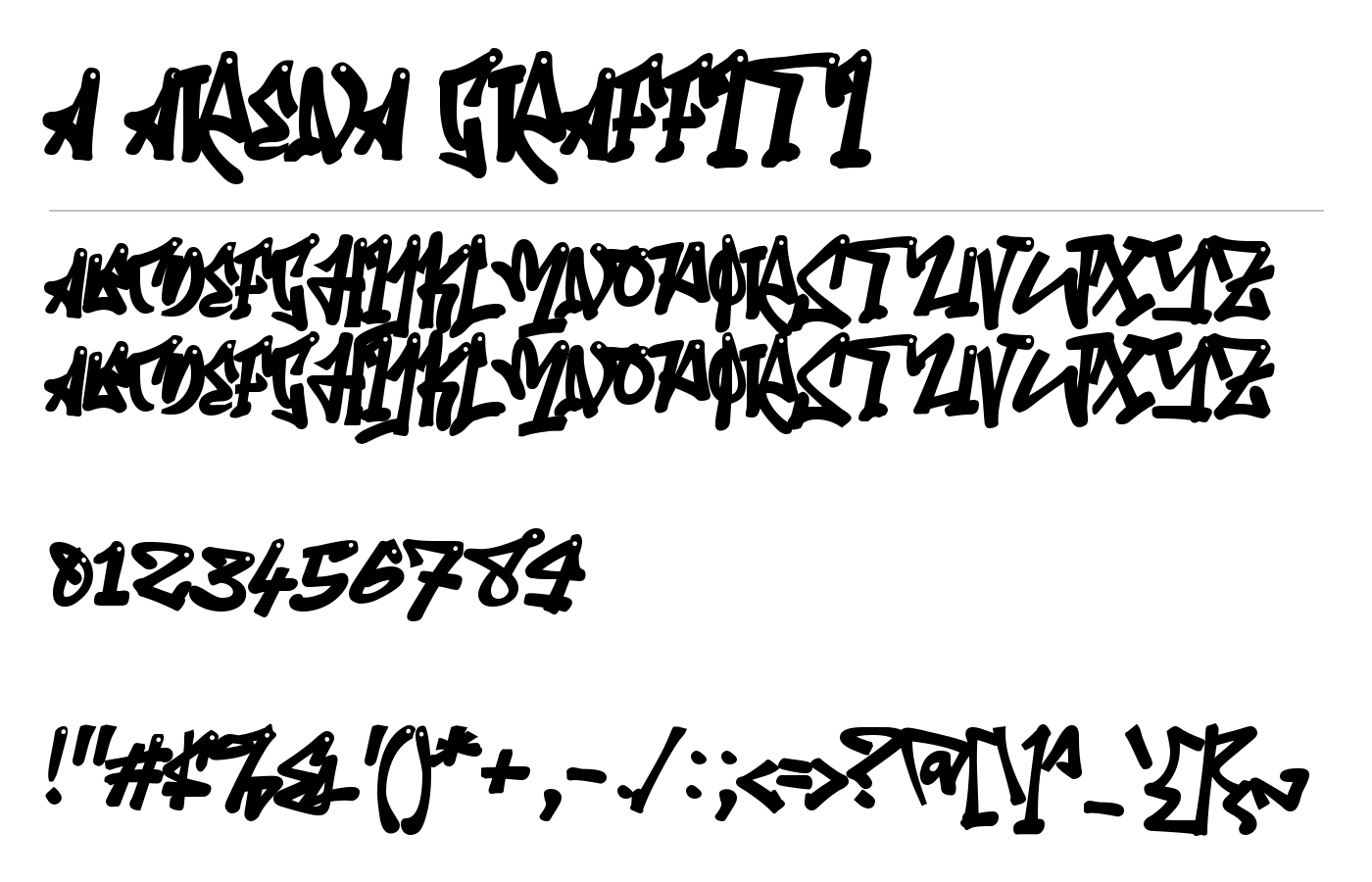 a Arena Graffiti Font preview