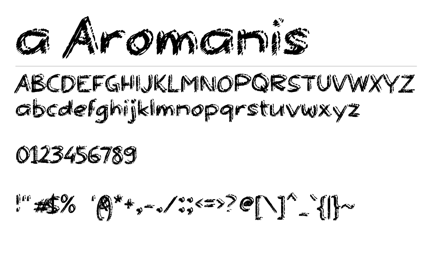 a Aromanis Font preview