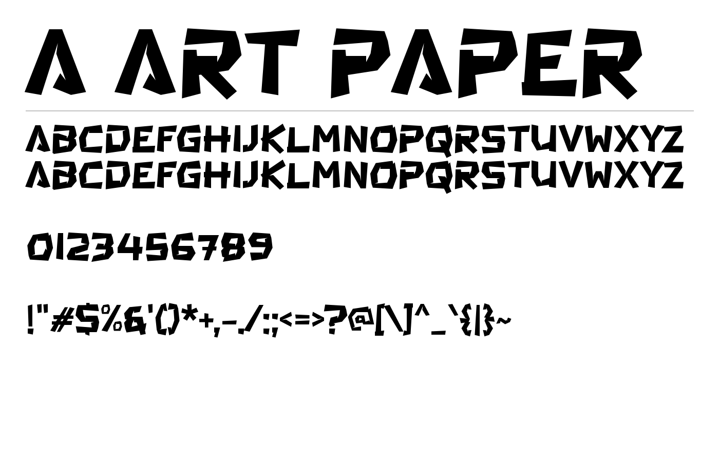 a Art Paper Font preview