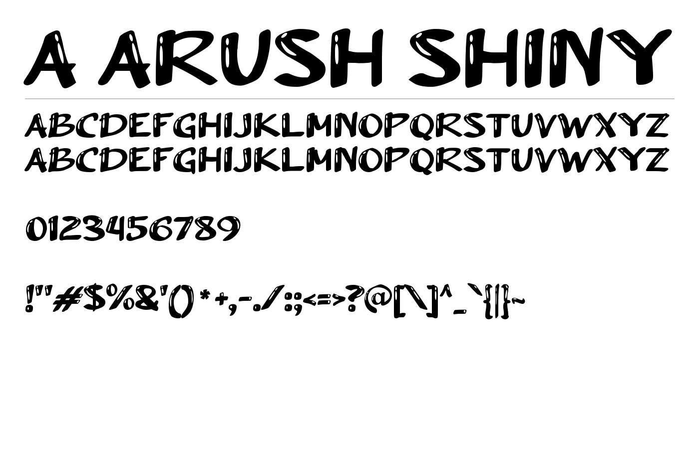 a Arush Shiny Font preview