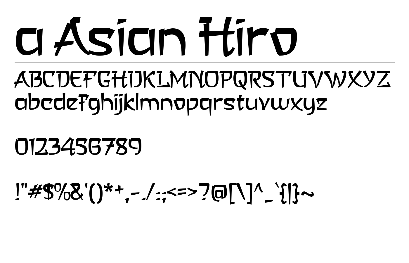 a Asian Hiro Font preview