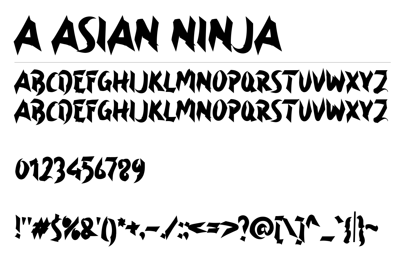 a Asian Ninja Font preview