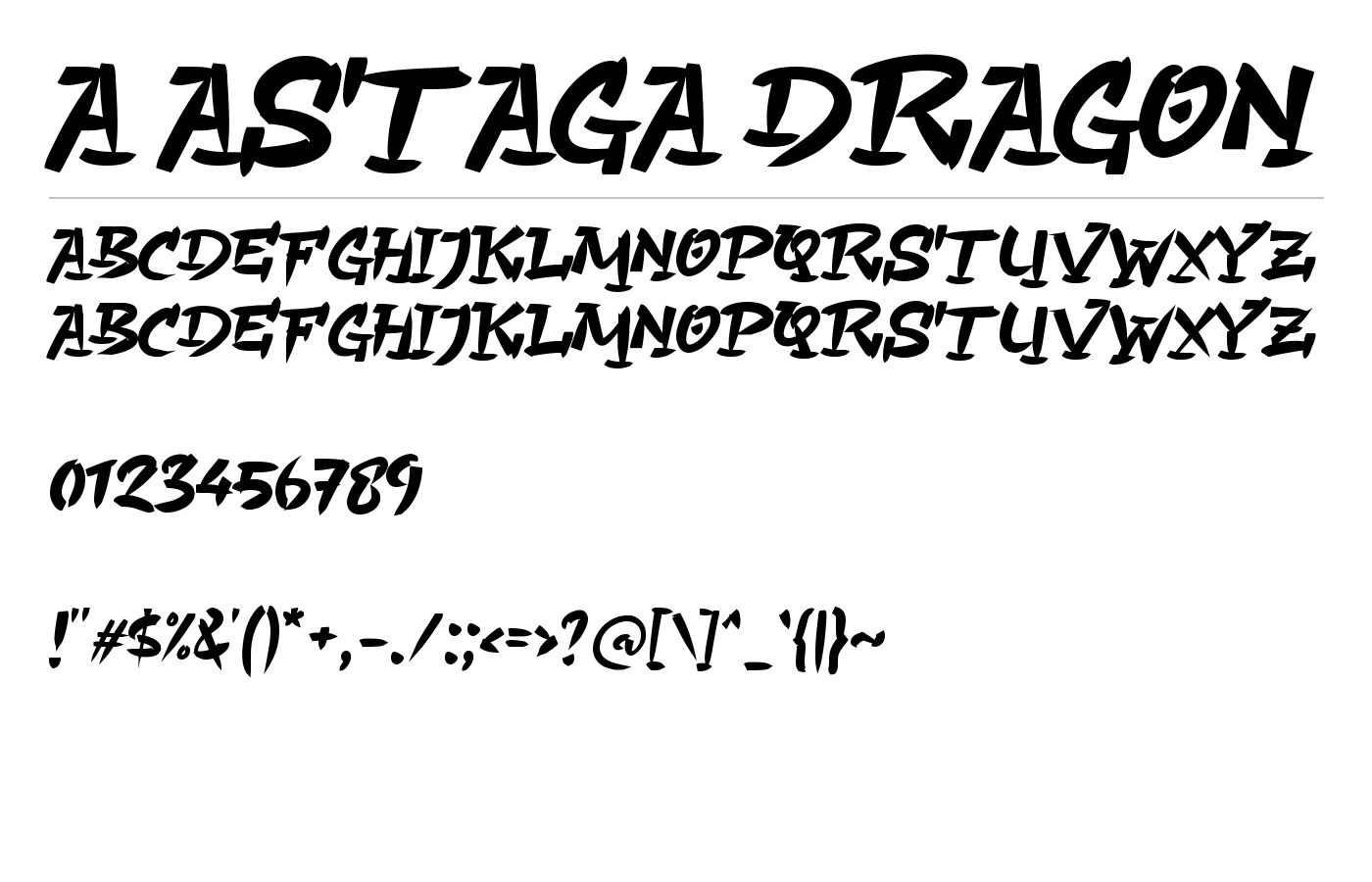a Astaga Dragon Font preview
