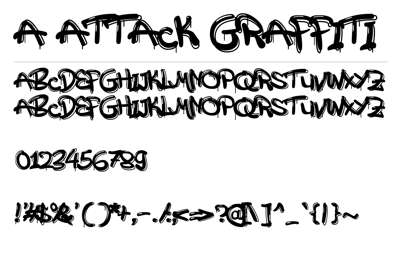 a Attack Graffiti Font preview