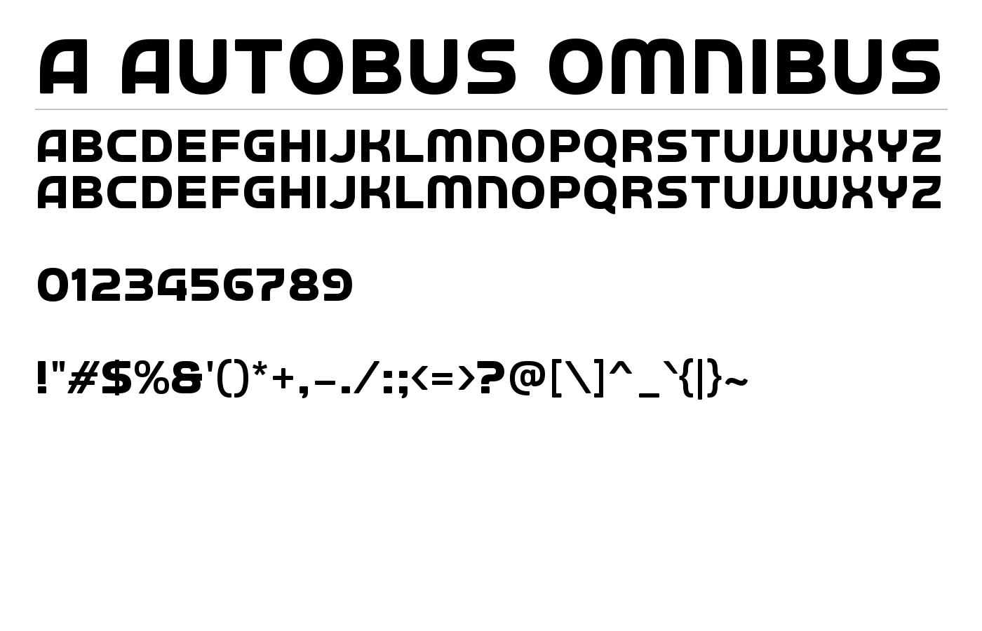 a Autobus Omnibus Font preview