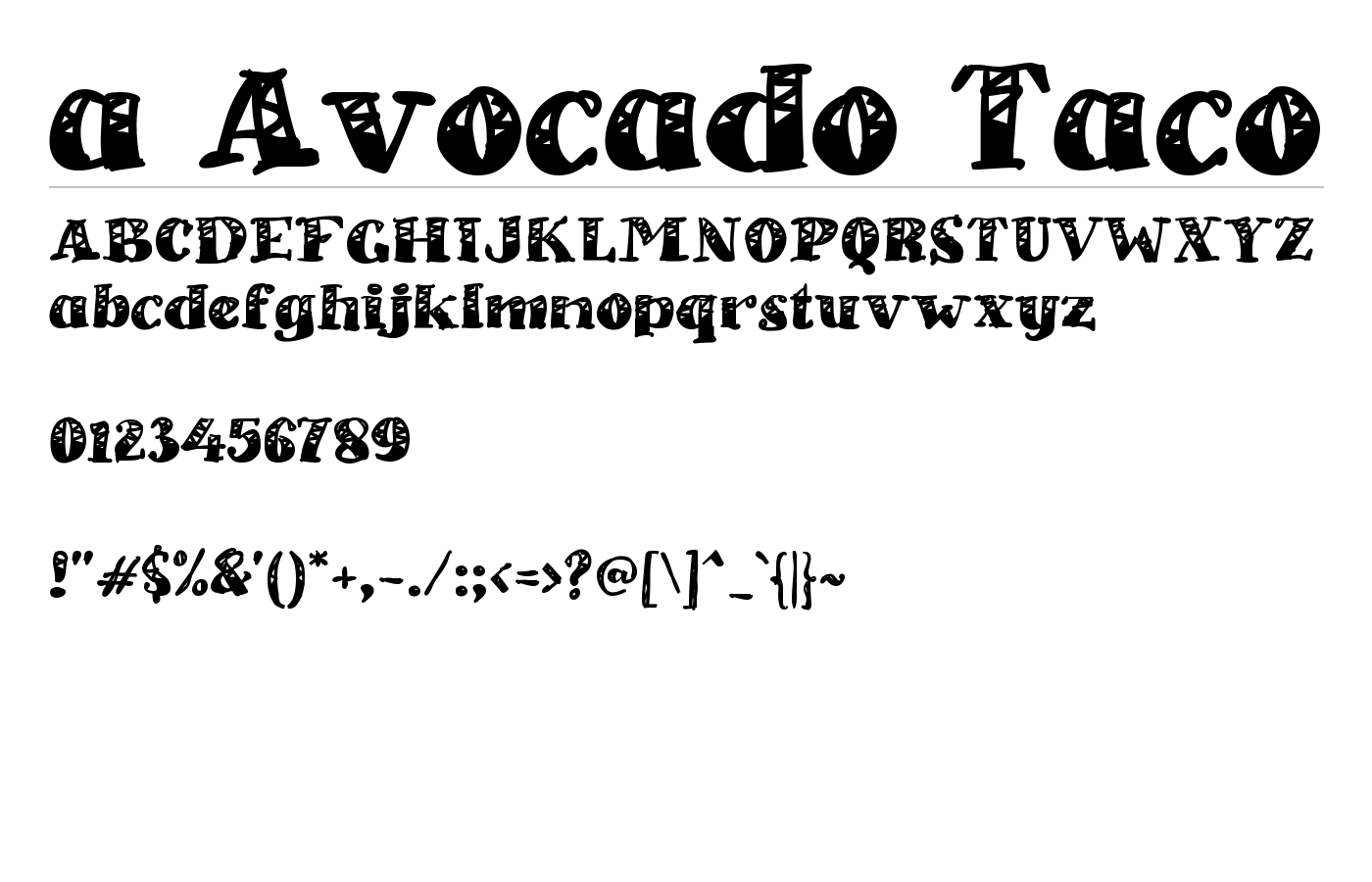 a Avocado Taco Font preview