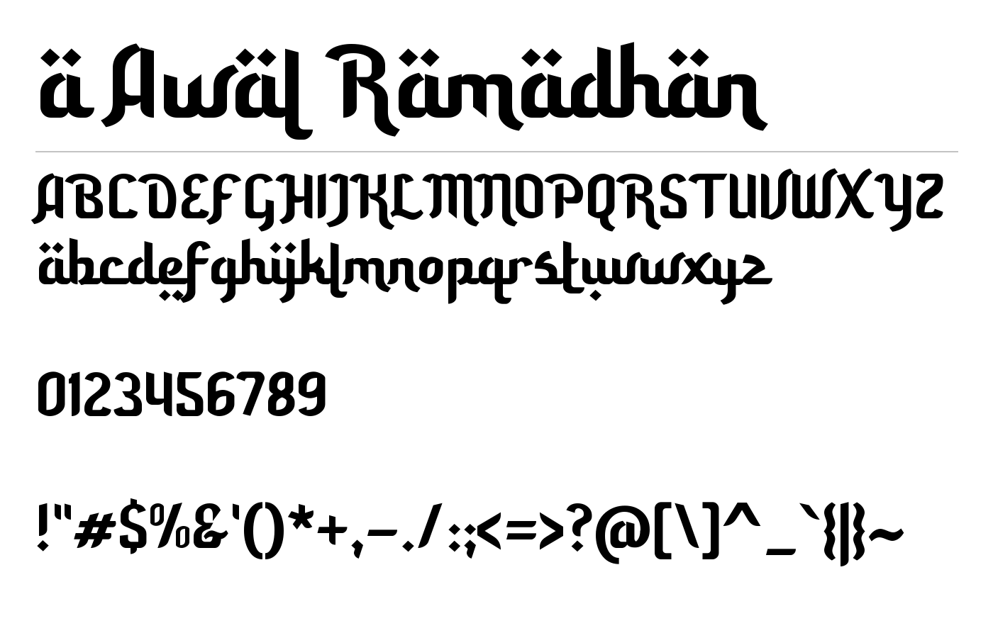a Awal Ramadhan Font preview