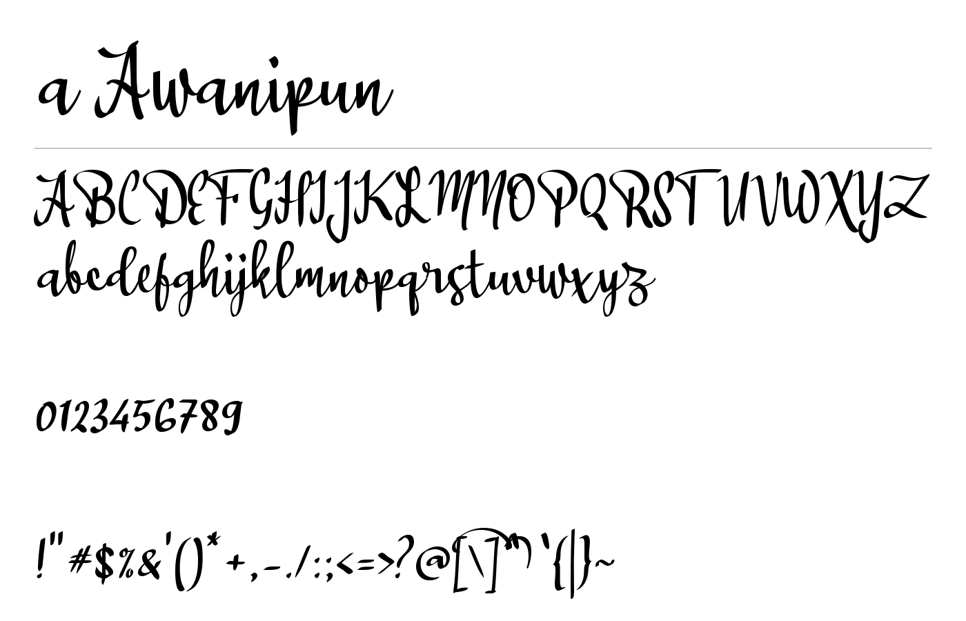 a Awanipun Font preview