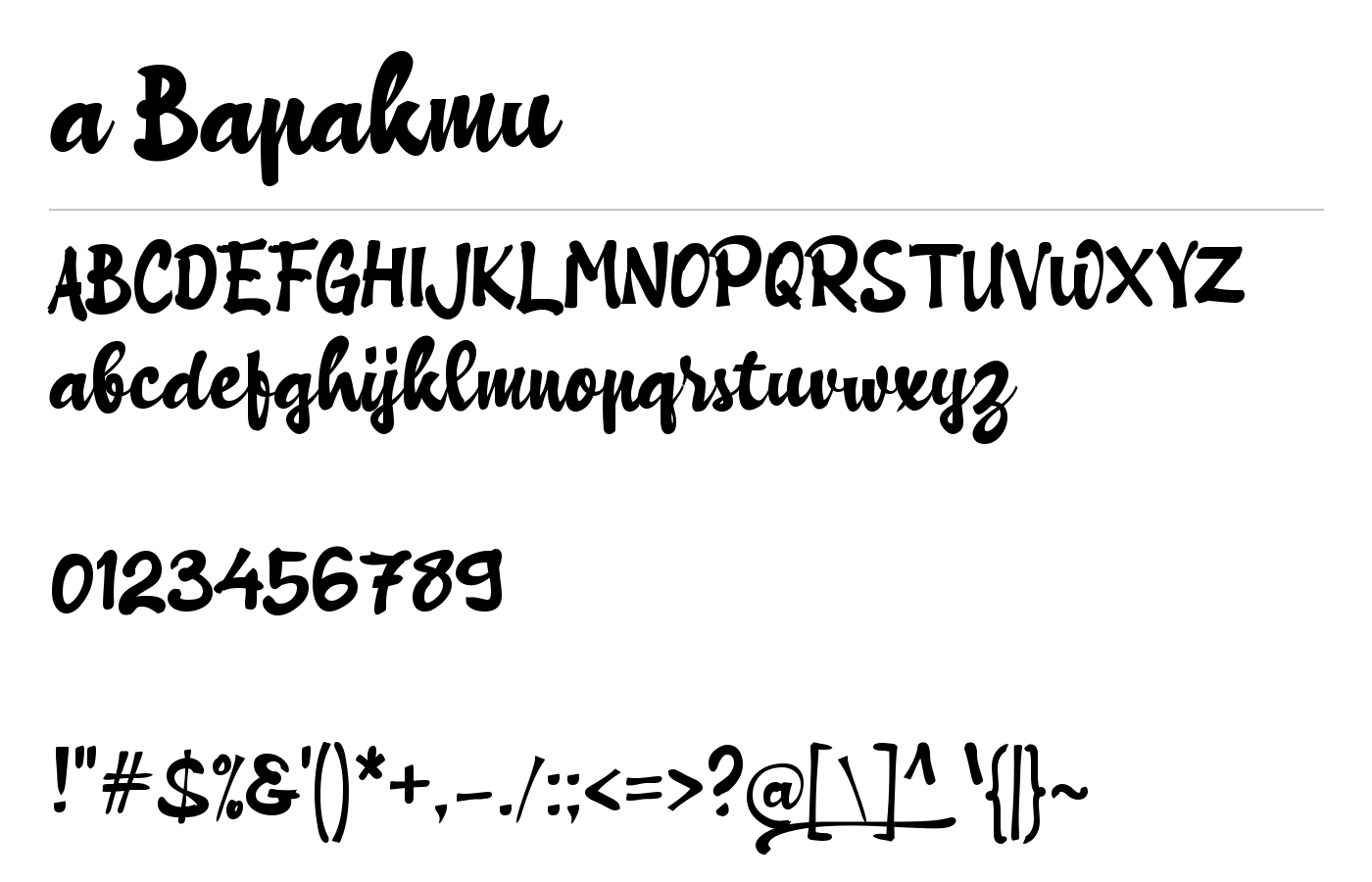 a Bapakmu Font preview