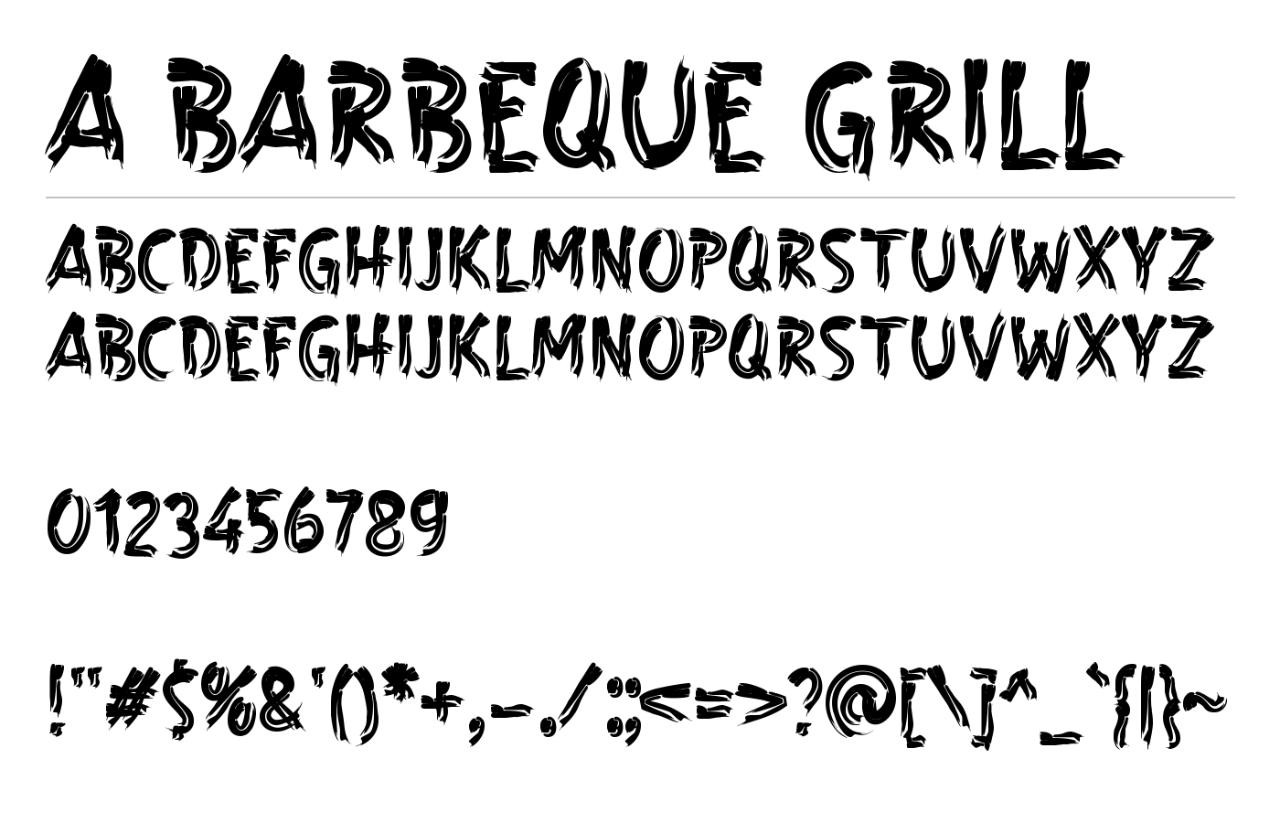 a Barbeque Grill Font preview