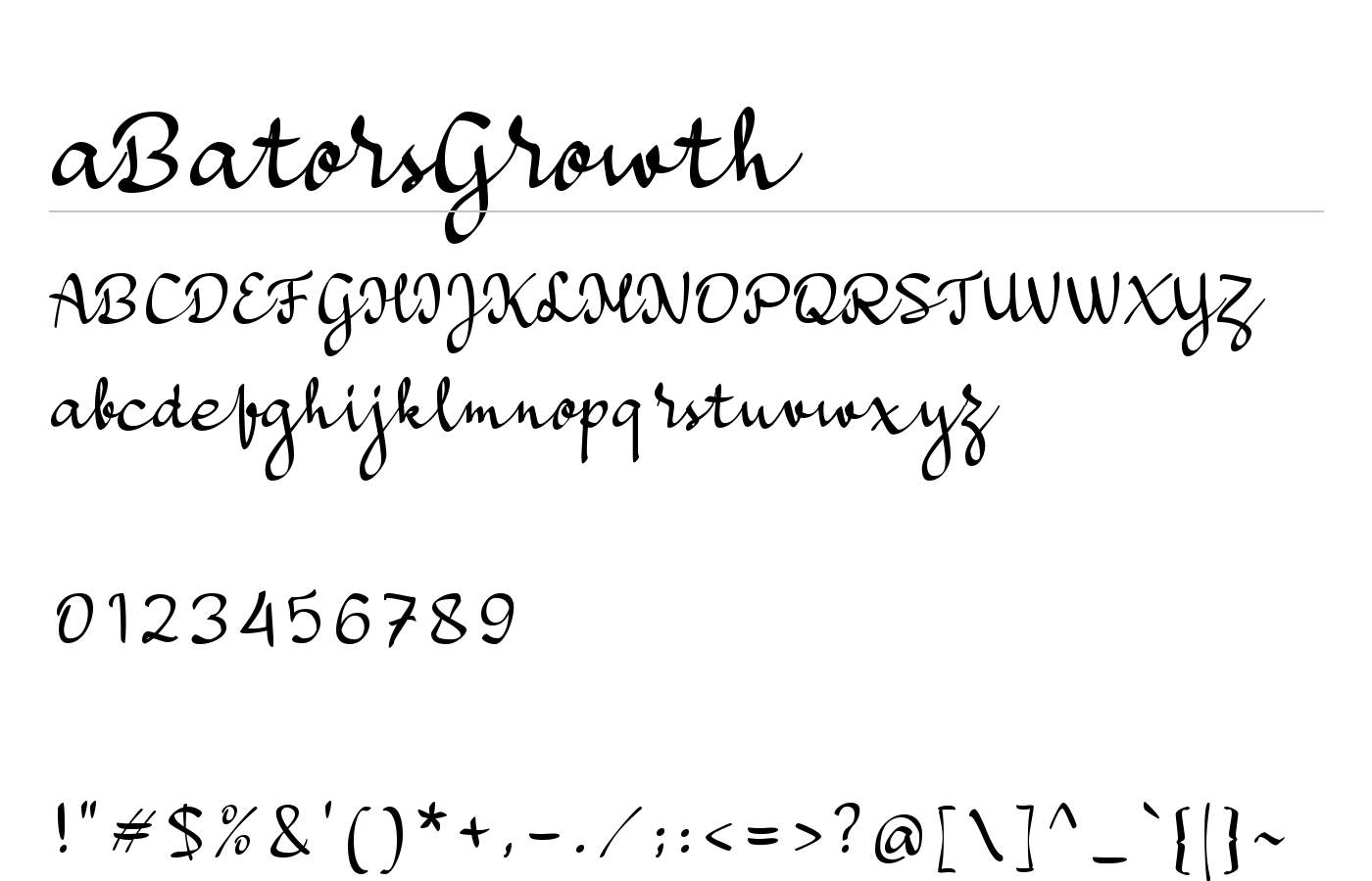 aBatorsGrowth Font preview