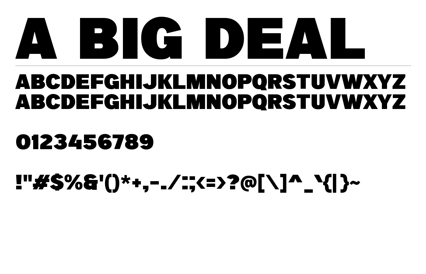 a Big Deal Font preview