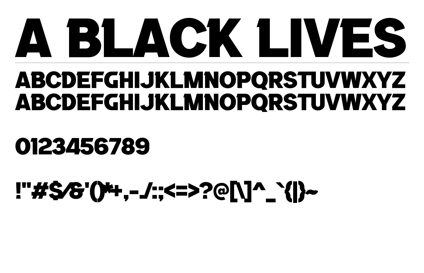 a Black Lives Font preview