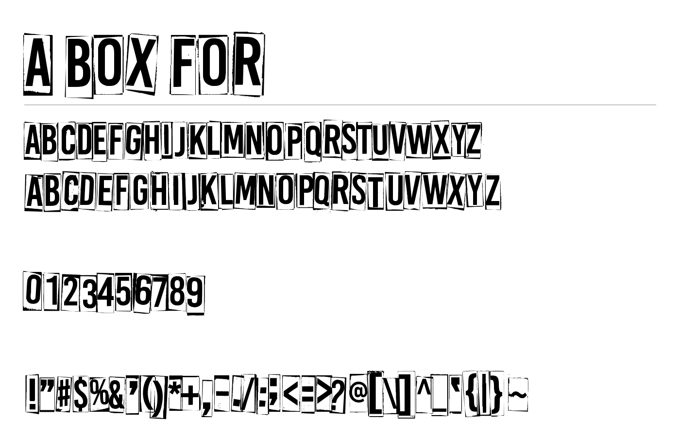 A Box For Font preview