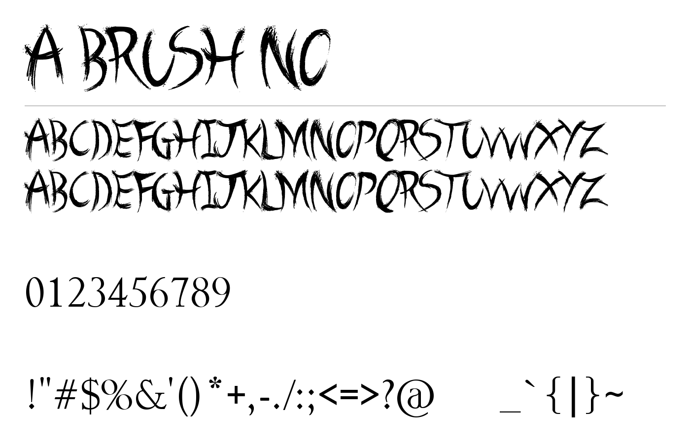 A Brush No Font preview