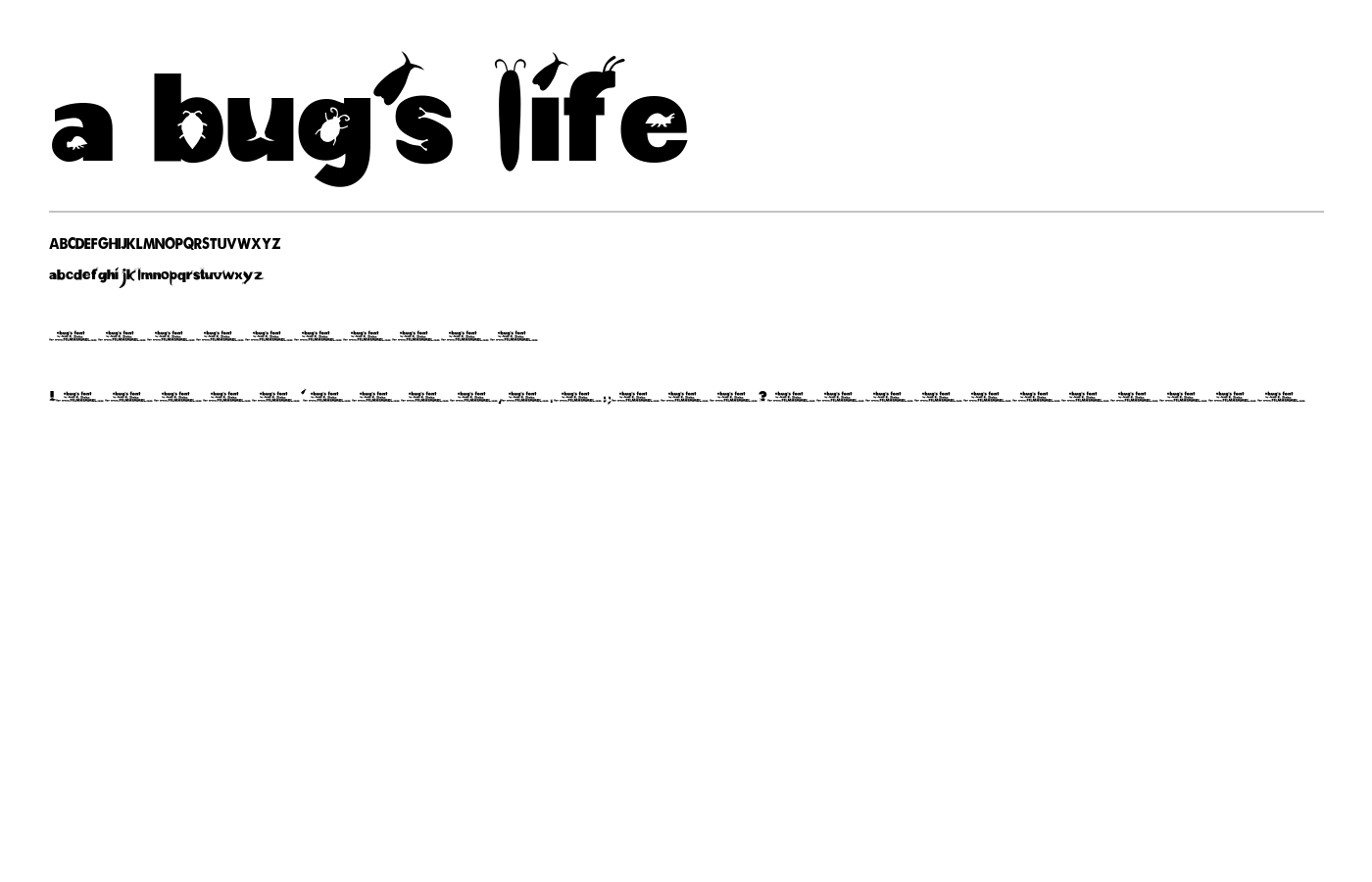 a bug's life Font preview