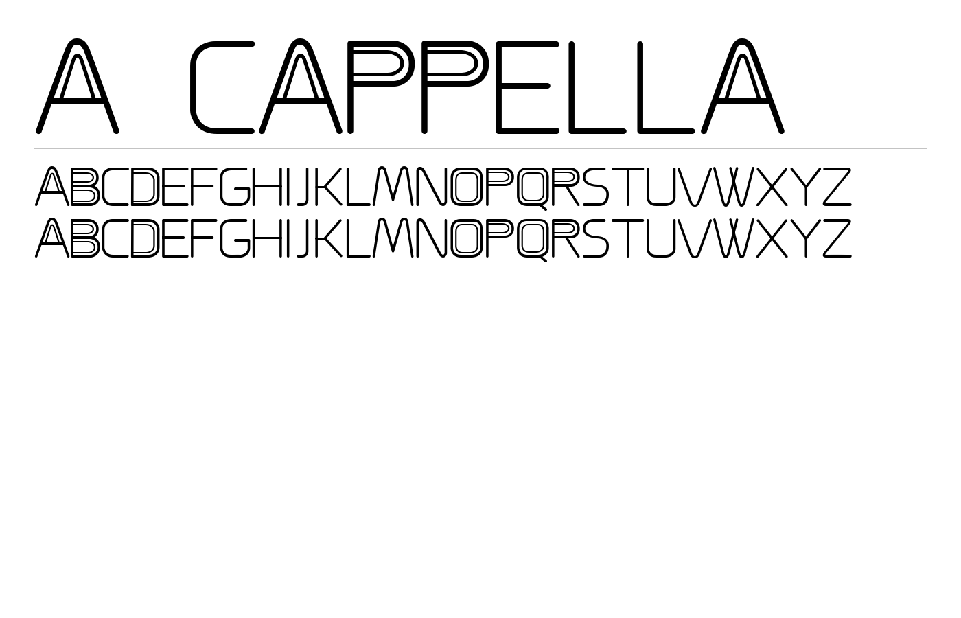 A CAPPELLA Font preview