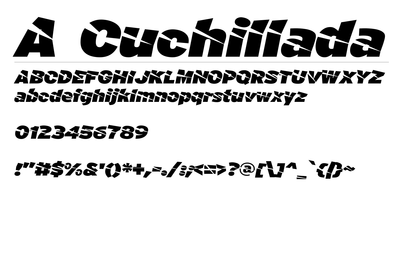 A Cuchillada Font preview