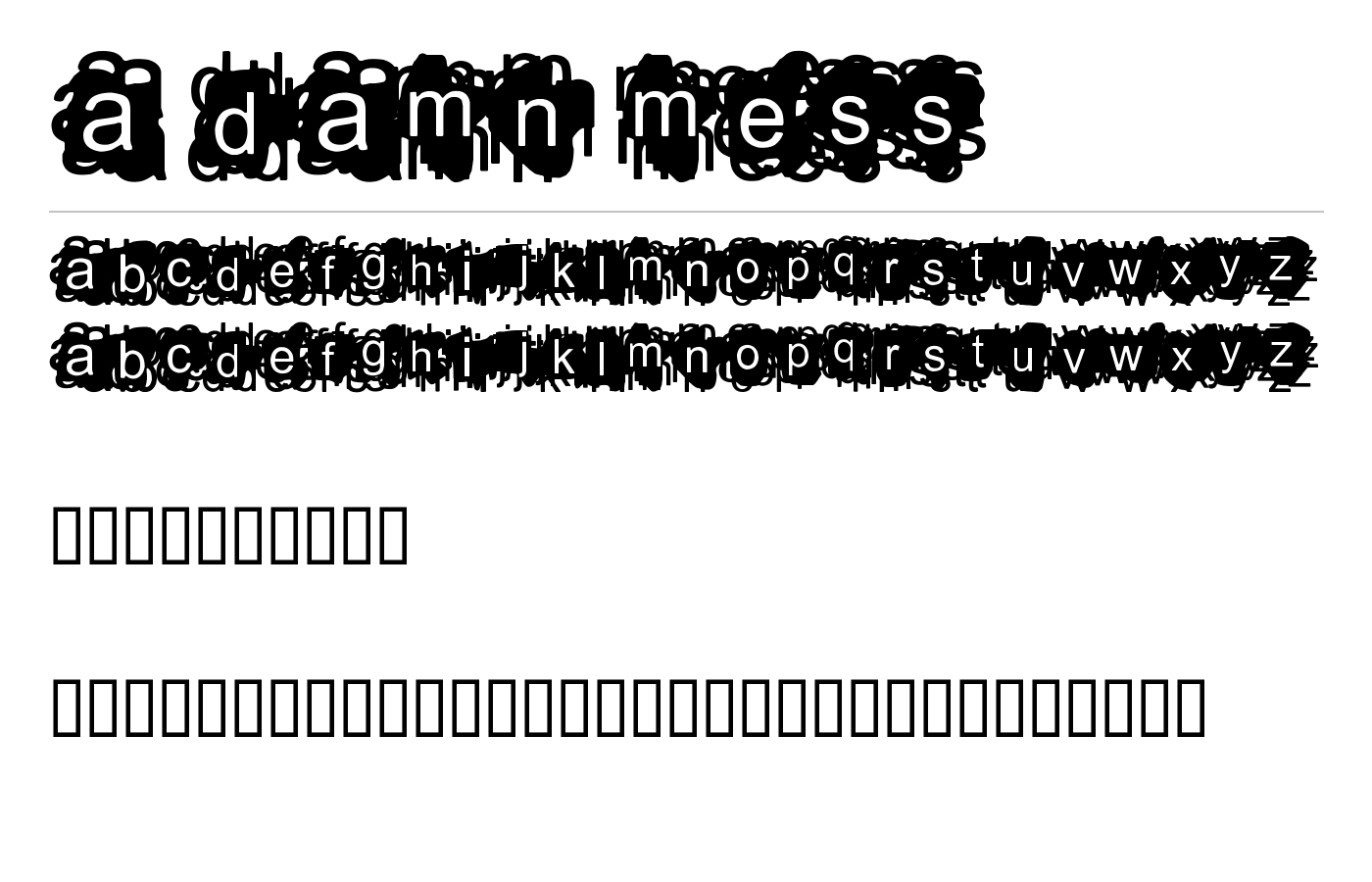 A Damn Mess Font preview